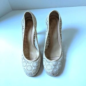 Jill Stuart leather and lace heels Size 38.5